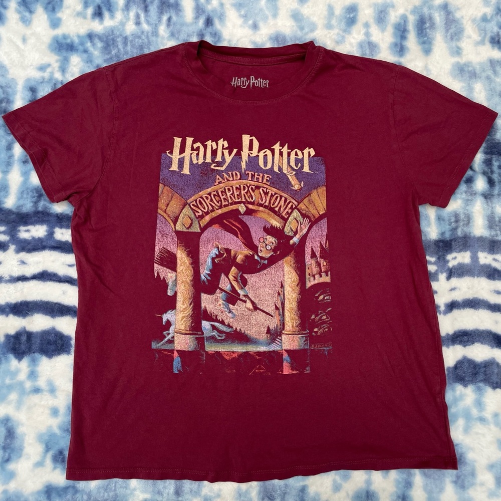 Juniors' Large Harry Potter The Sorcerer's Stone Book Cover Tee Rare Vintage HTF